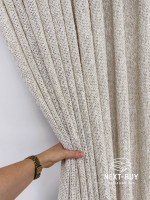 Тюль фактурный лён сетка бежевый Boho Linen Flow Beige-Cream Италия — изображение 6