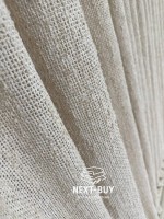 Тюль фактурный лён сетка бежевый Boho Linen Flow Beige-Cream Италия — изображение 9