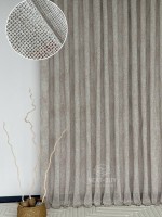 Тюль фактурний льон сітка кавового кольору Boho Linen Flow Woodsmoke Італія - Зображення 2