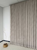 Тюль фактурний льон сітка кавового кольору Boho Linen Flow Woodsmoke Італія - Зображення 4