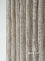 Тюль фактурний льон сітка кавового кольору Boho Linen Flow Woodsmoke Італія - Зображення 5