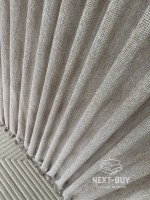 Тюль фактурний льон сітка кавового кольору Boho Linen Flow Woodsmoke Італія - Зображення 6