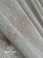 Тюль фактурний льон сітка кавового кольору Boho Linen Flow Woodsmoke Італія - Зображення 8