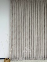 Тюль фактурний льон сітка кавового кольору Boho Linen Flow Woodsmoke Італія - Зображення 9