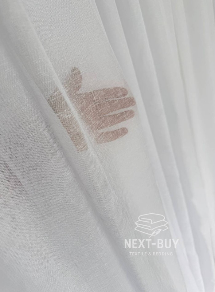 Тюль Linen Sofia Veil — білий льон преміум якості, Туреччина - Зображення 7
