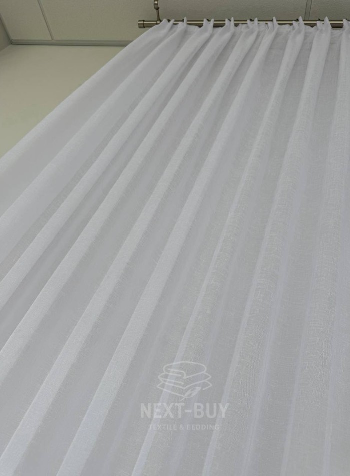 Тюль Linen Sofia Veil — білий льон преміум якості, Туреччина - Зображення 5