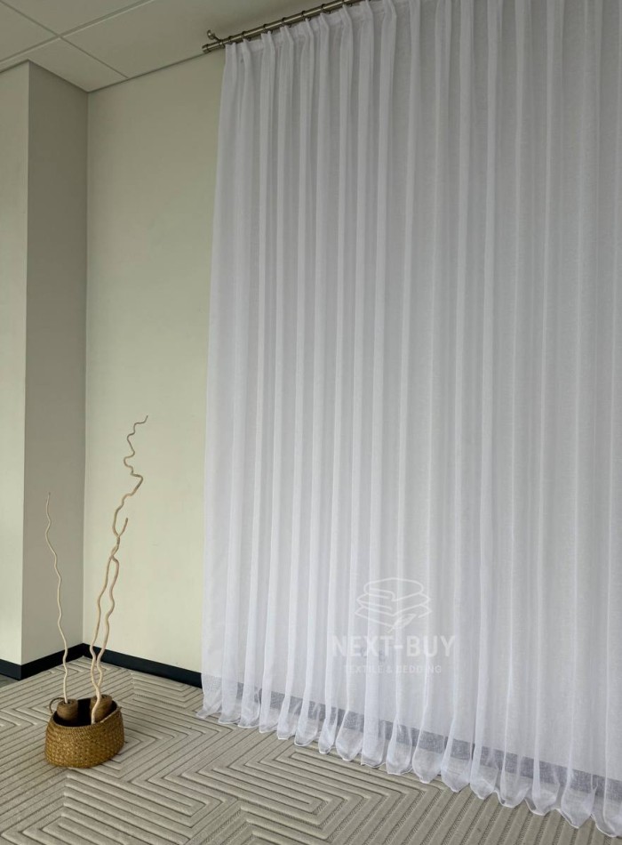 Тюль Linen Sofia Veil — білий льон преміум якості, Туреччина - Зображення 4