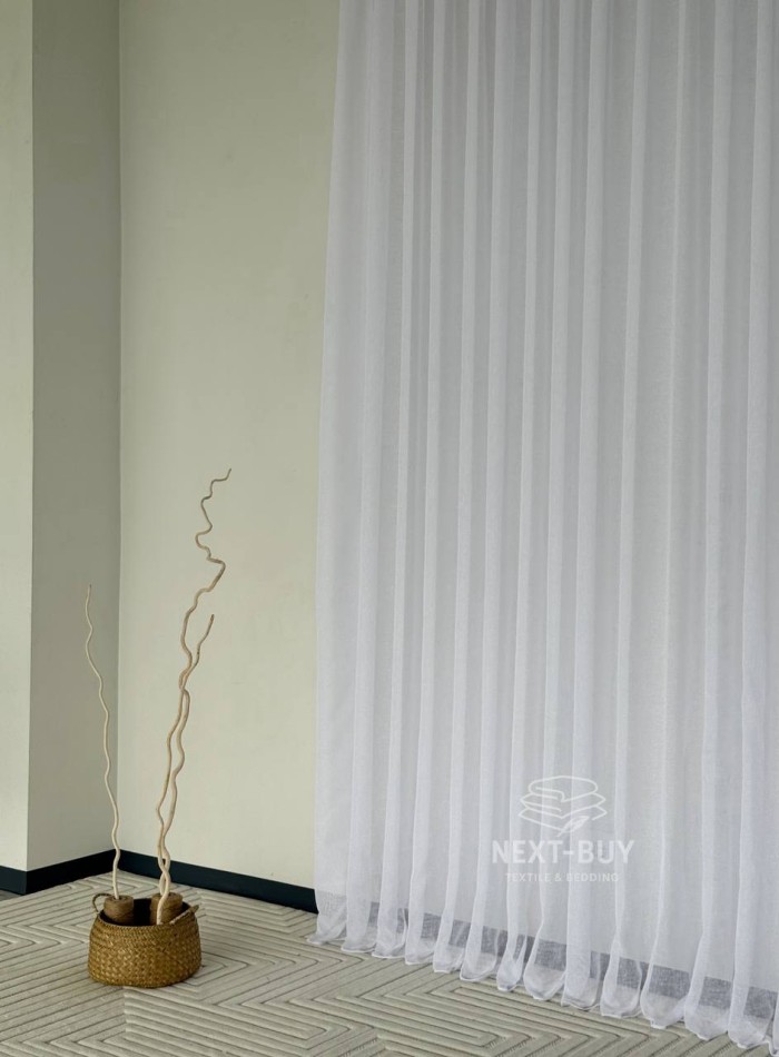 Тюль Linen Sofia Veil — білий льон преміум якості, Туреччина - Зображення 3