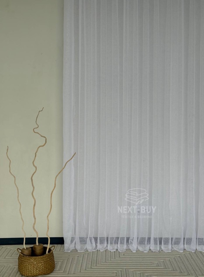 Тюль Linen Sofia Veil — білий льон преміум якості, Туреччина - Зображення 2