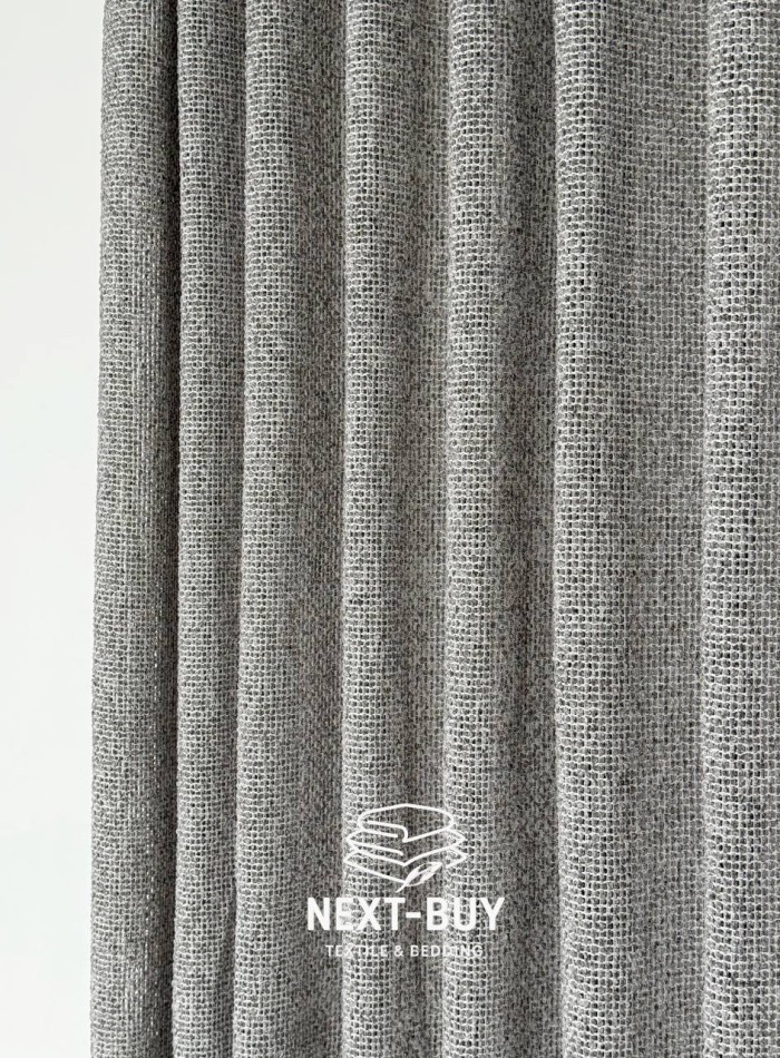 Тюль Boho Linen Flow Grey — сірий льон-сітка, Італія - Зображення 8