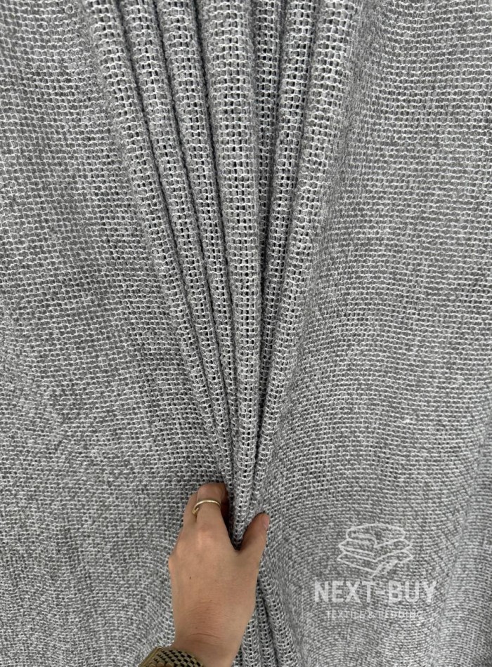 Тюль Boho Linen Flow Grey — сірий льон-сітка, Італія - Зображення 6