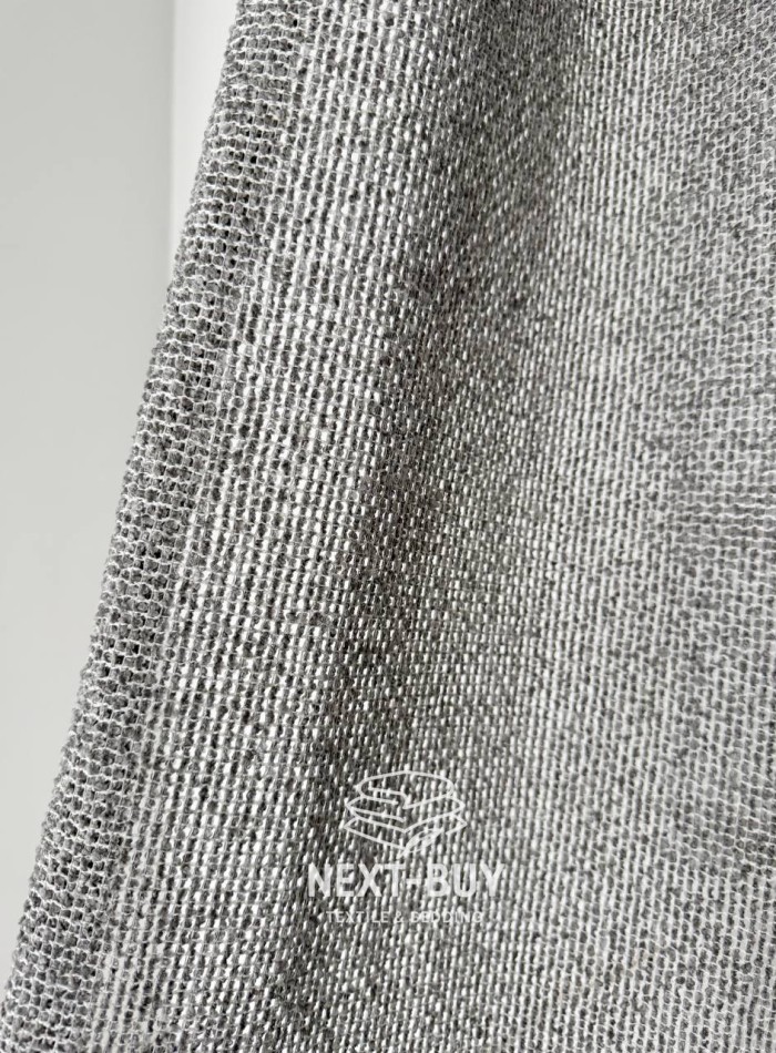 Тюль Boho Linen Flow Grey — сірий льон-сітка, Італія - Зображення 5
