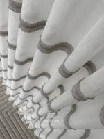 Тюль льон з сірою аплікацією у смужку Linen Grace Silver Lines, Італія - Зображення 7