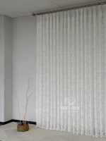 Тюль білий льон з квітковою вишивкою Bianca Fiora White Linen, Італія - Зображення 9