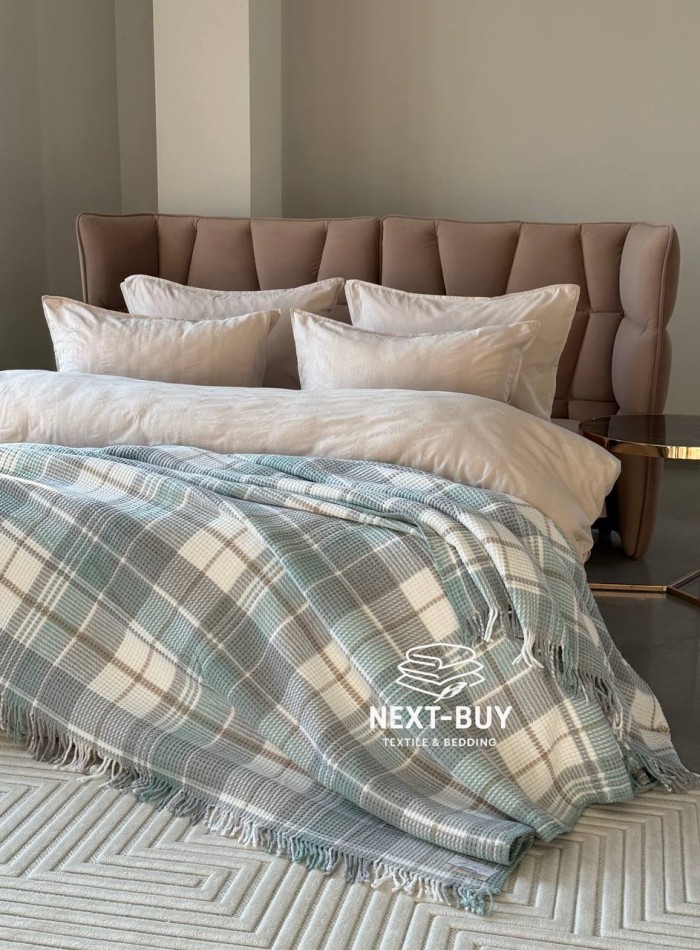 Плед в клетку Aksu Cozy Life Inka Mint — изображение 7