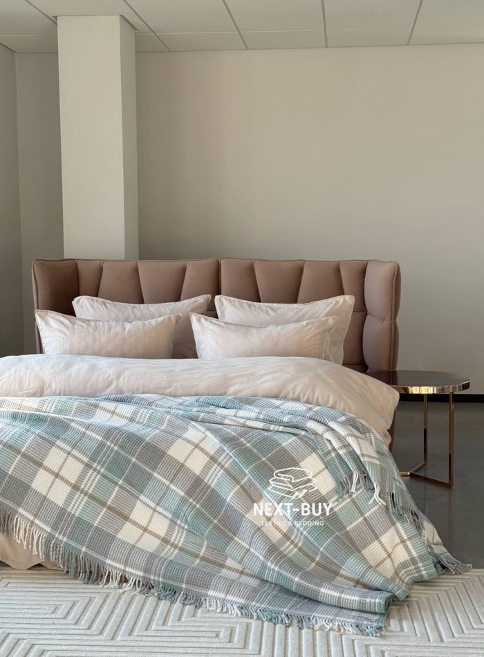 Плед в клетку Aksu Cozy Life Inka Mint — изображение 3