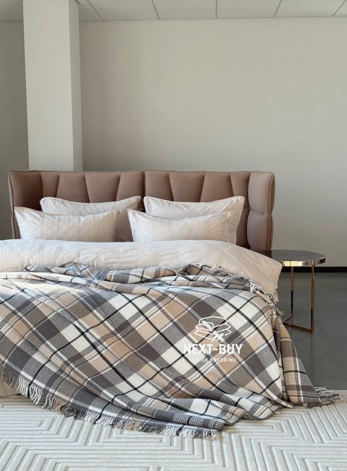 Плед у клітинку Aksu Cozy Life Inka Gri - Зображення 6