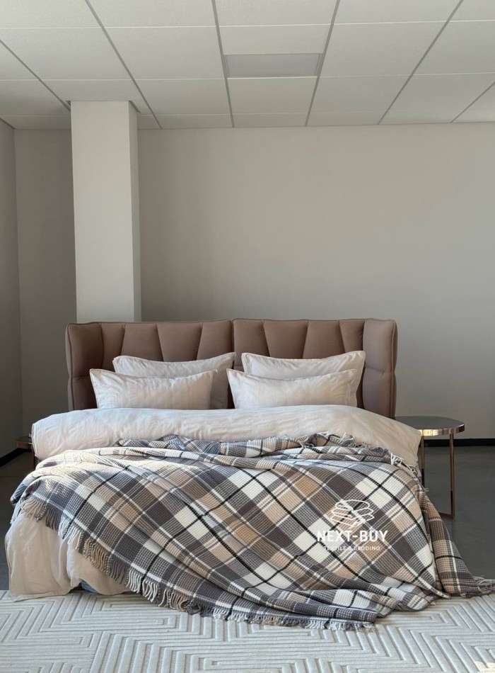 Плед у клітинку Aksu Cozy Life Inka Gri - Зображення 2