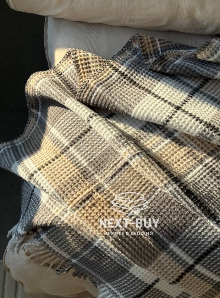 Плед у клітинку Aksu Cozy Life Inka Gri - Зображення 9