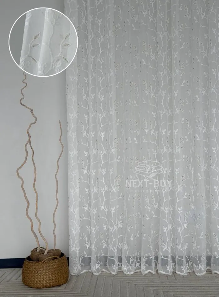 Тюль Boho фактурный лён — сетка Soft Weave Linen Beige Elegance Италия — изображение 11