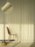 Тюль однотонний кремовий льон Linen Whisper Cream Туреччина