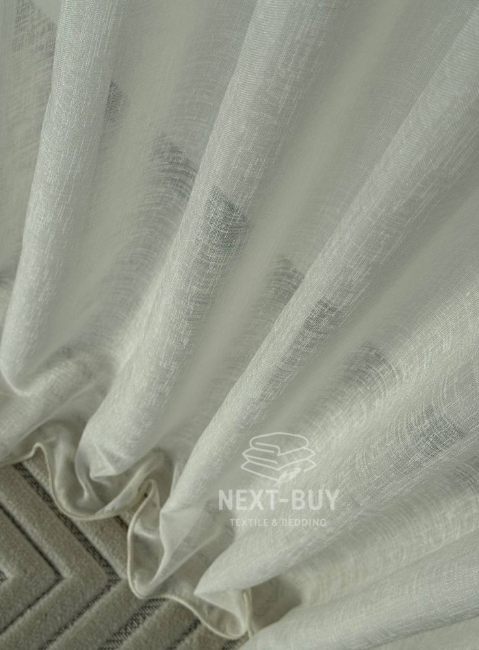 Тюль однотонний кремовий льон Linen Whisper Cream Туреччина - Зображення 3