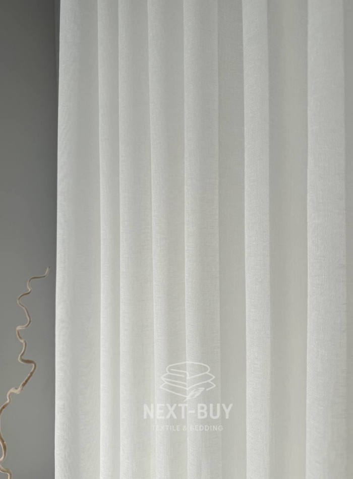 Тюль однотонний кремовий льон Linen Whisper Cream Туреччина - Зображення 6