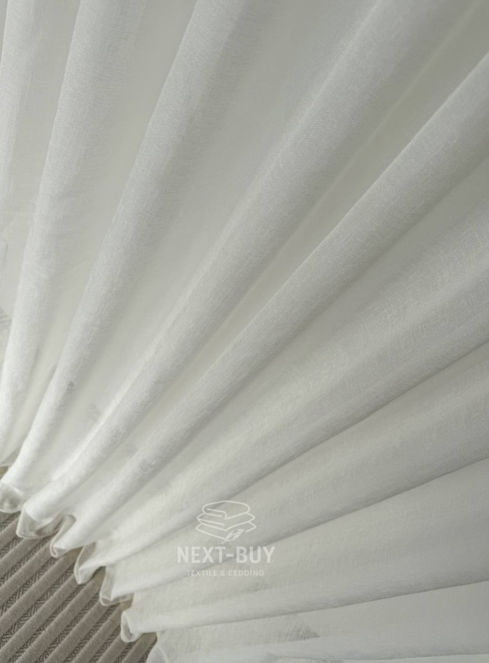Тюль однотонний кремовий льон Linen Whisper Cream Туреччина - Зображення 7