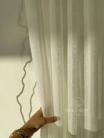 Тюль однотонний кремовий льон Linen Whisper Cream Туреччина - Зображення 2