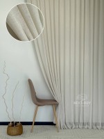 Тюль льон бежевий з люрексовою ниткою Blue Shade Bej Туреччина