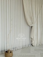 Тюль Boho фактурний льон — сітка Soft Weave Linen Beige Elegance Італія - Зображення 5