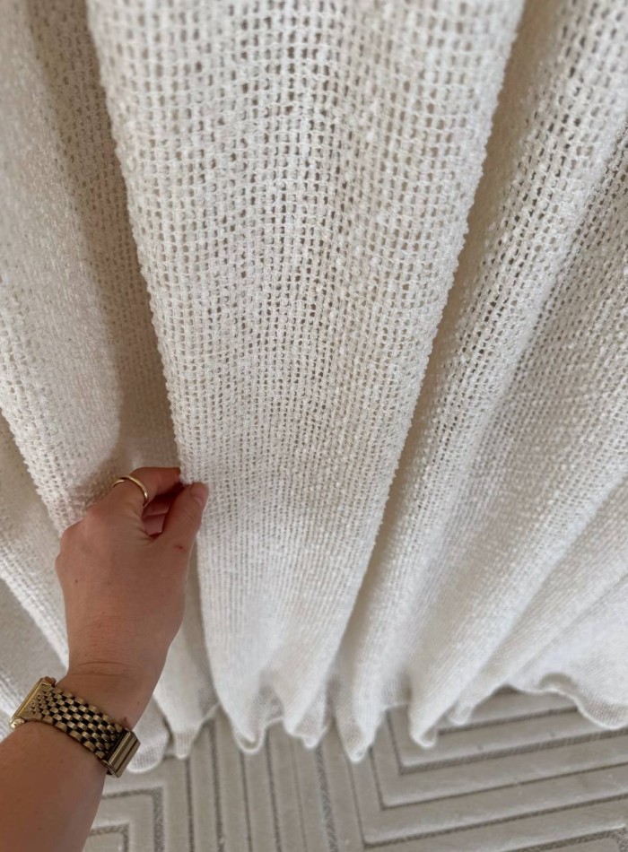 Тюль Boho фактурний льон — сітка Soft Weave Linen Beige Elegance Італія - Зображення 3