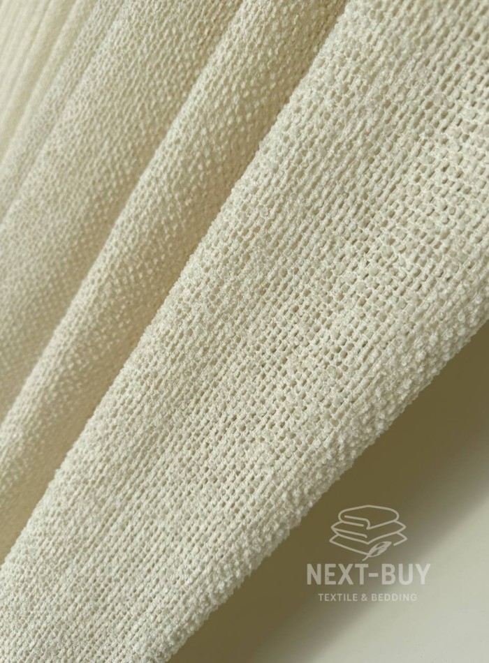 Тюль Boho фактурний льон — сітка Soft Weave Linen Beige Elegance Італія - Зображення 6