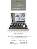 Скатертина 160×220, ранер та 6 серветок з вишивкою OLIVE EARTH Istambul Туреччина - Зображення 8