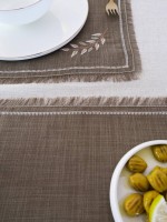 Скатертина 160×220, ранер та 6 серветок з вишивкою OLIVE EARTH Istambul Туреччина - Зображення 6