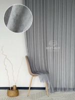 Тюль однотонний сірий льон Linen Sofia Veil преміум якість Туреччина - Зображення 9
