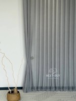 Тюль однотонний сірий льон Linen Sofia Veil преміум якість Туреччина - Зображення 5