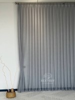 Тюль однотонний сірий льон Linen Sofia Veil преміум якість Туреччина - Зображення 6