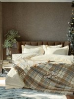 Плед у клітинку Aksu Cozy Life Inka Bej