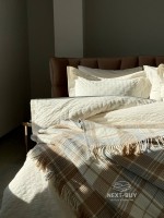 Плед у клітинку Aksu Cozy Life Inka Bej - Зображення 7