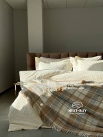 Плед у клітинку Aksu Cozy Life Inka Bej - Зображення 4