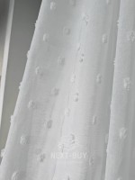 Тюль з 3D помпонами Linen Dots Ecru Туреччина - Зображення 3