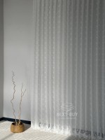 Тюль з 3D помпонами Linen Dots Ecru Туреччина - Зображення 10