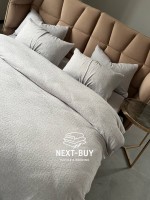 Постільна білизна махрова Maison D'or Jaquard Stretcu Terry Set Grey 200x220см - Зображення 4
