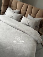Постільна білизна махрова Maison D'or Jaquard Stretcu Terry Set Grey 200x220см - Зображення 8