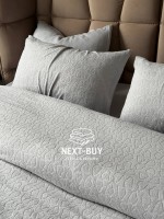 Постільна білизна махрова Maison D'or Jaquard Stretcu Terry Set Grey 200x220см - Зображення 2