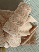 Полотенца Multi Terracotta Orange – Турция, 100% хлопок, серый с объёмным узором 2шт — изображение 4