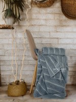 Полотенца Multi Dusty Blue – Турция, 100% хлопок, серый с объёмным узором 2шт