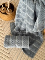 Полотенца Multi Dusty Blue – Турция, 100% хлопок, серый с объёмным узором 2шт — изображение 3