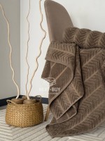 Полотенца Multi Dark Brown – Турция, 100% хлопок, тёмно-коричневый с объёмным узором 2 шт. — изображение 4
